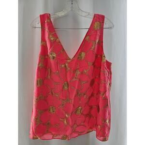 Lilly Pulitzer Cipriani top Pink  Sun Ray metallic   Size large